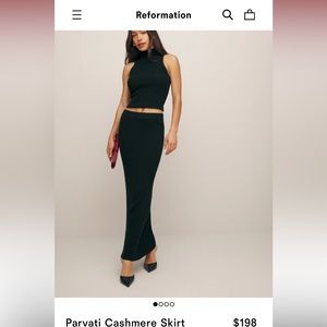 Reformation cashmere long skirt.